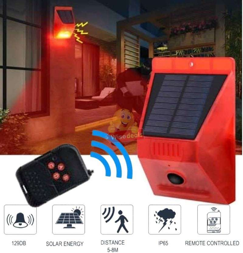 Waterproof Motion Sensor LED SOLAR ALARM LIGHT & Remote  - Your all-in-one Security Necessity