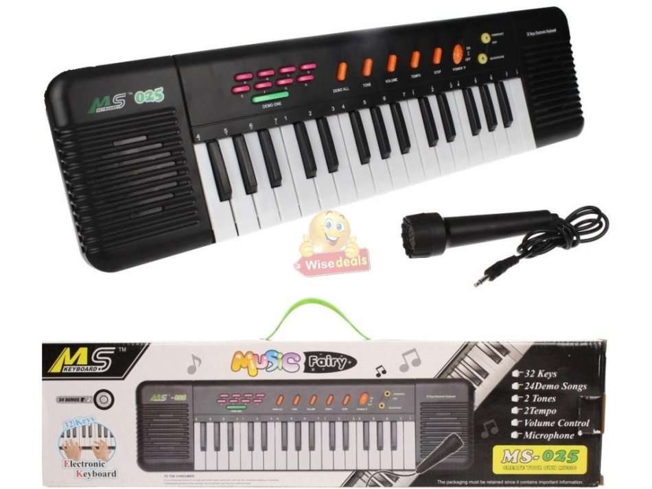Childrens Piano & Microphone  32 Keys, 24 Demos Songs, 2 Tones, 2 Tempos & Volume Control