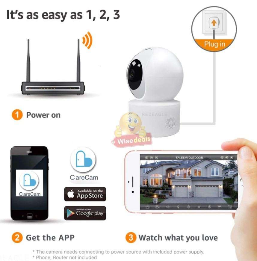 Wireless WIFI IP Security Surveillance Camera, 5MP, Support Motion Detection & Tracking