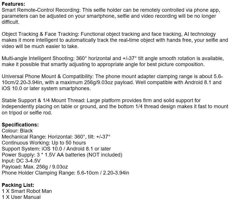 Smart Remote-Control Recording , Object Tracking, Multi-angle Intelligent Shooting etc