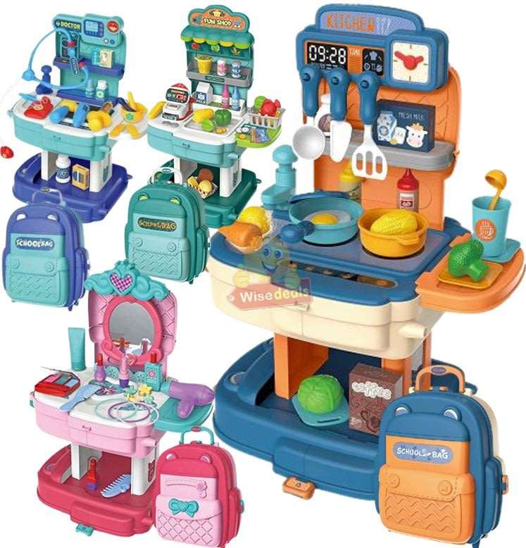 2 in 1 Backpack Educational Play Sets, 4 different design to choose from with lots of accessories