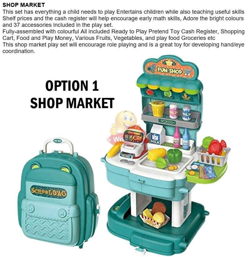 2 in 1 Backpack Educational Play Sets, 4 different design to choose from with lots of accessories