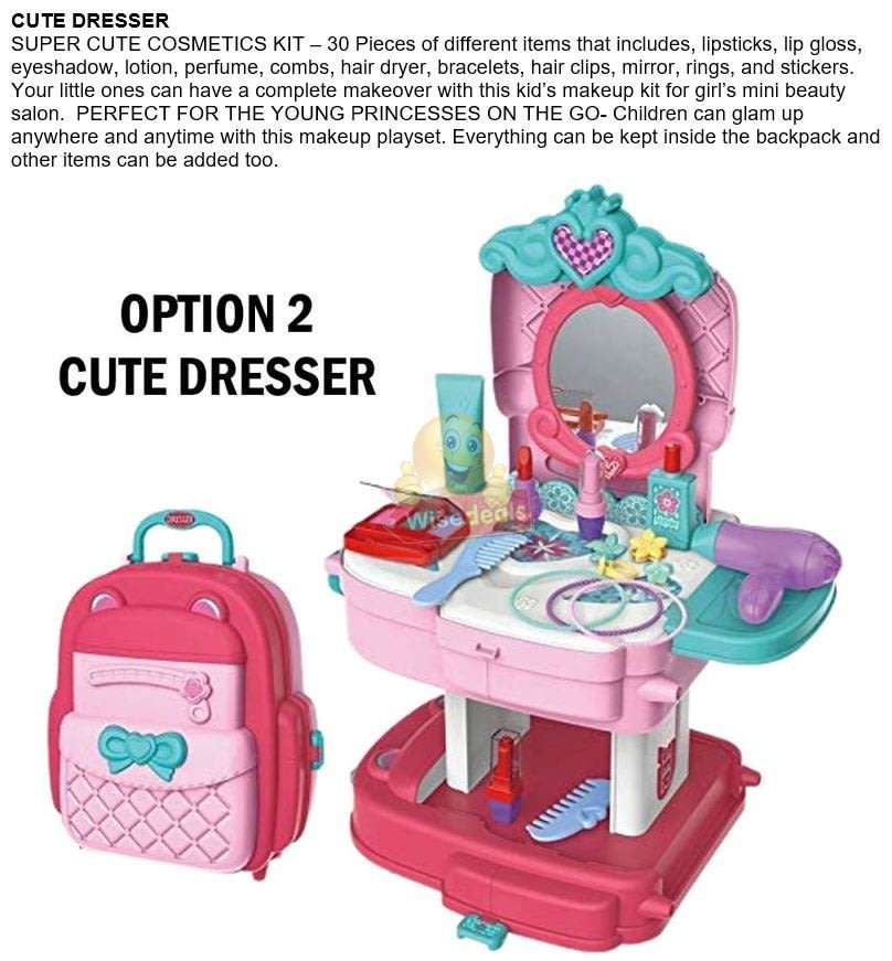 2 in 1 Backpack Educational Play Sets, 4 different design to choose from with lots of accessories