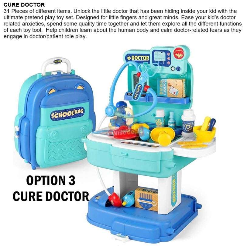 2 in 1 Backpack Educational Play Sets, 4 different design to choose from with lots of accessories