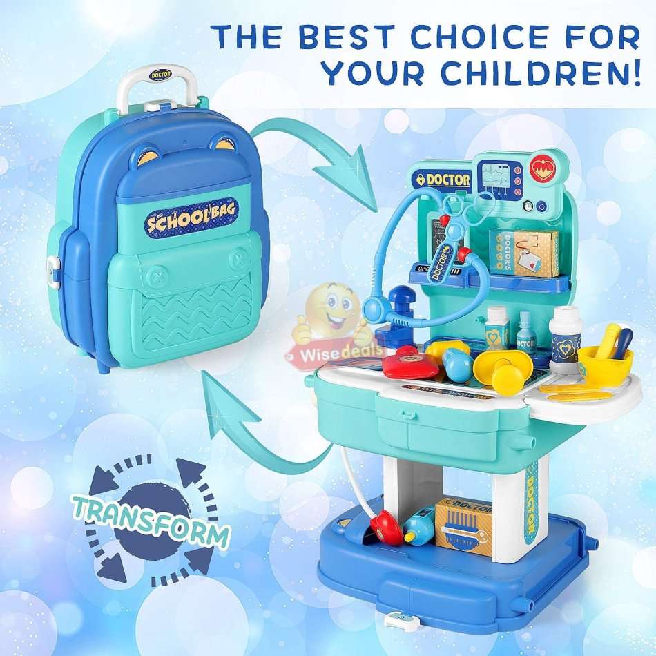 2 in 1 Backpack Educational Play Sets, 4 different design to choose from with lots of accessories