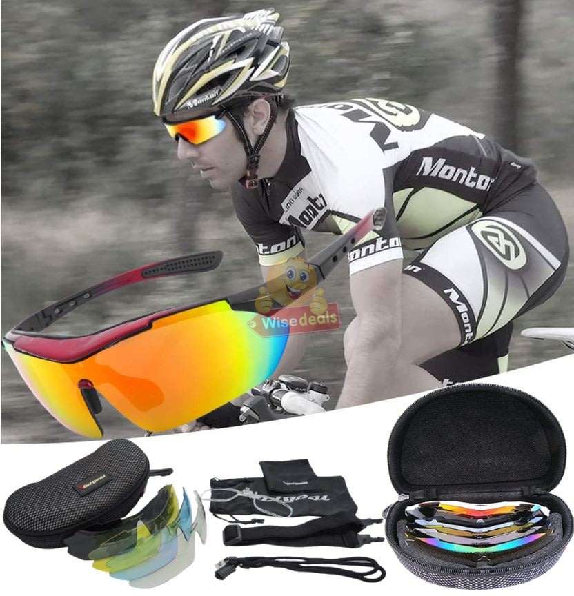 10 Piece Polarized UV400 Sport Sunglasses with 5 changeable Lenses