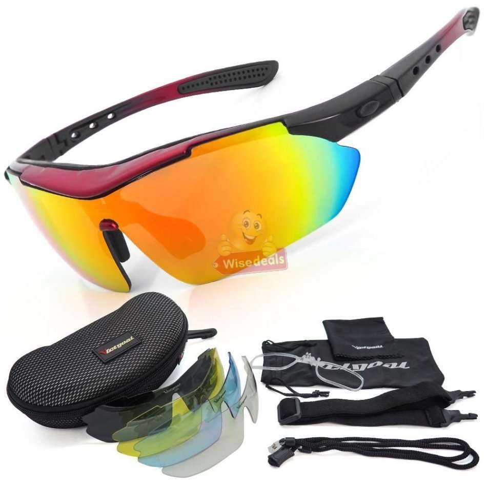 10 Piece Polarized UV400 Sport Sunglasses with 5 changeable Lenses