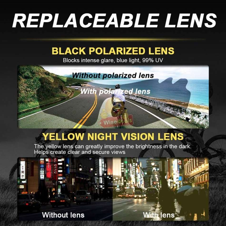 10 Piece Polarized UV400 Sport Sunglasses with 5 changeable Lenses