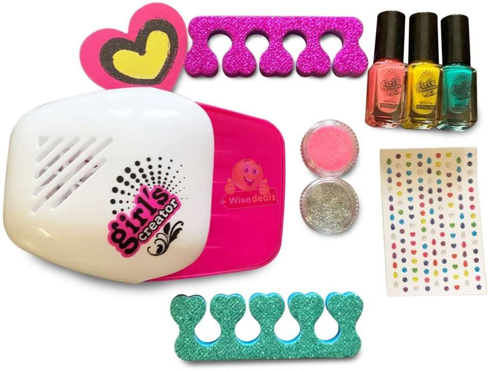 This Amazing Nail Set contains everything your little girl needs to create the perfect mani-pedi