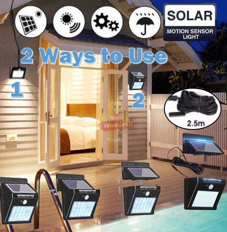 NEW 2-IN-1 SOLAR SPLIT Wall Light with 3 Modes, PIR Motion Sensor, Waterproof & Eco-Friendly