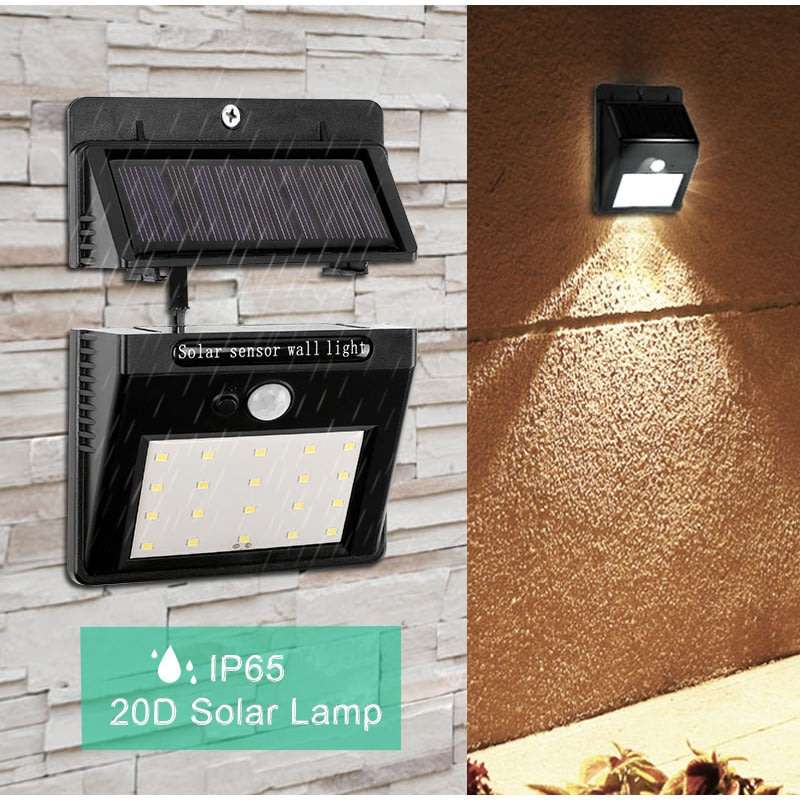 NEW 2-IN-1 SOLAR SPLIT Wall Light with 3 Modes, PIR Motion Sensor, Waterproof & Eco-Friendly