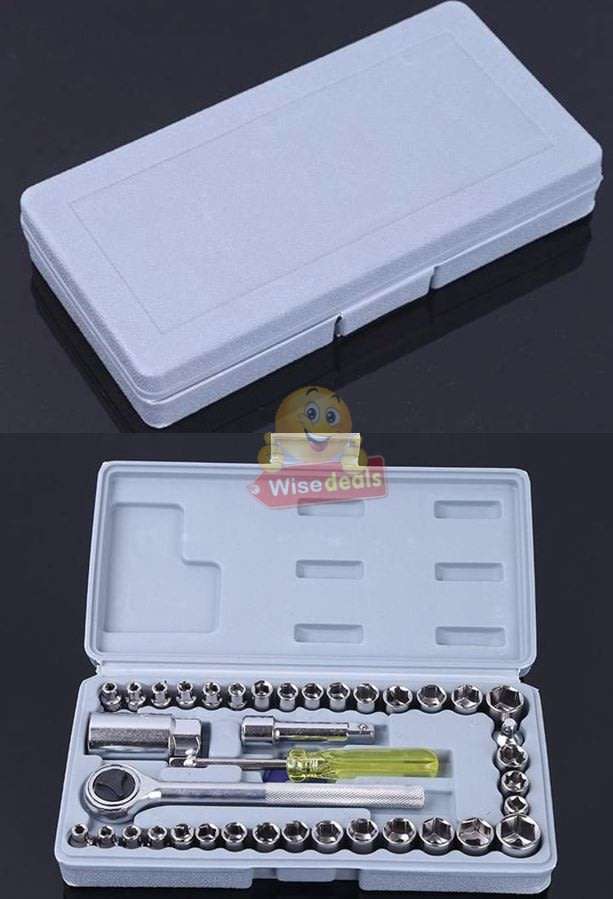 40 Piece Combination Socket Wrench Set in a handy Carry Case