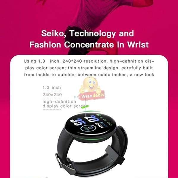 Bluetooth Fitness Bracelet - Monitor Heart Rate, Blood Pressure, Blood Oxygen, Calorie, Distance