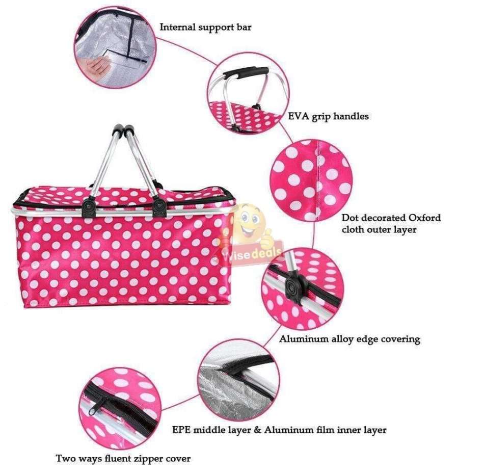 Picnic Cooler Bag, keep food warm or drinks cold, perfect for camping, picnic, hunting, fishing etc.