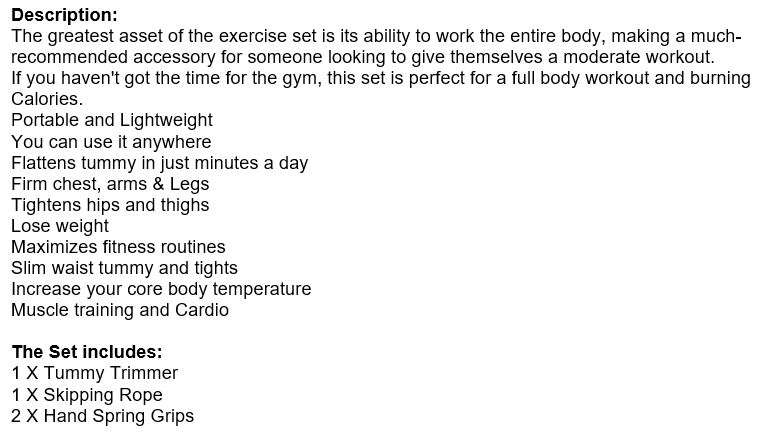 3 Way Training Set for a Full Body Workout, Muscle Building, Calorie Burning & Weight Loss