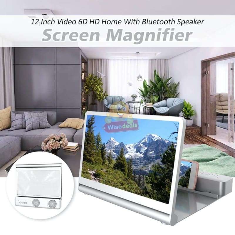 Bluetooth Speaker with Phone Screen Magnifier, Rechargeable, USB & SD Ports, Your own Home Cinema