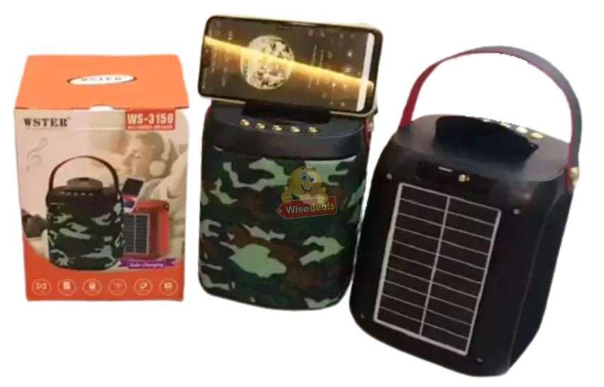 Wireless Bluetooth SOLAR Speaker with FM Radio and Build-In Mic, Support SD Card, USB, AUX