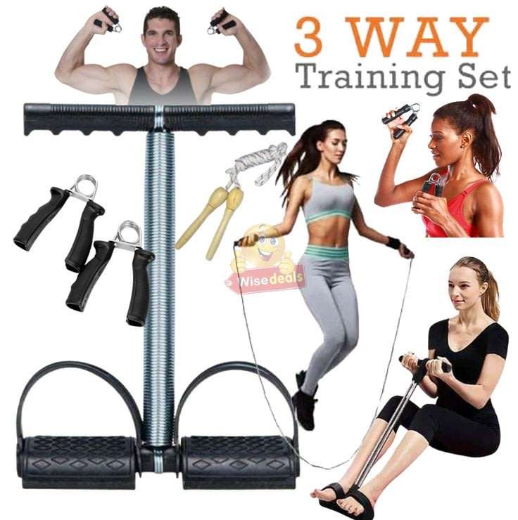 3 Way Training Set for a Full Body Workout, Muscle Building, Calorie Burning & Weight Loss