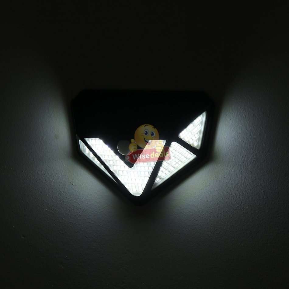 Super Bright 166 LED Solar Motion Wall Light with 3 Mode Settings, 1200LM, Waterproof etc.