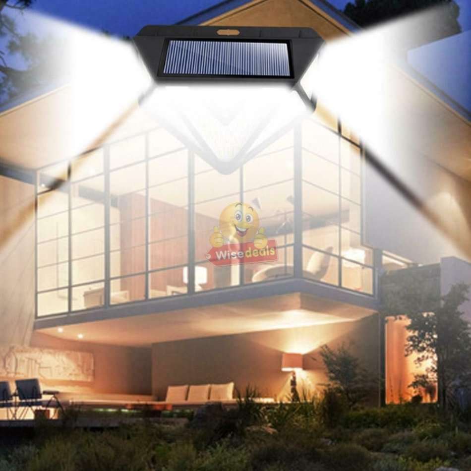 Super Bright 166 LED Solar Motion Wall Light with 3 Mode Settings, 1200LM, Waterproof etc.