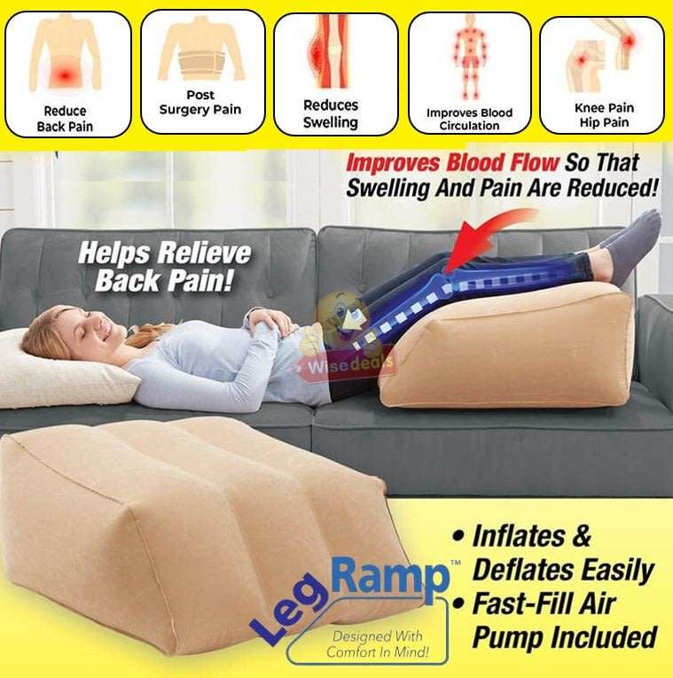 Comfortable Medical Inflatable Leg Pillow, Improves Blood Circulation, Reduce Swelling, Back Pain...