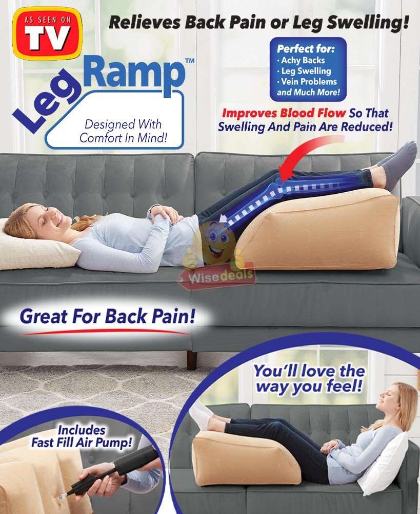 Comfortable Medical Inflatable Leg Pillow, Improves Blood Circulation, Reduce Swelling, Back Pain...
