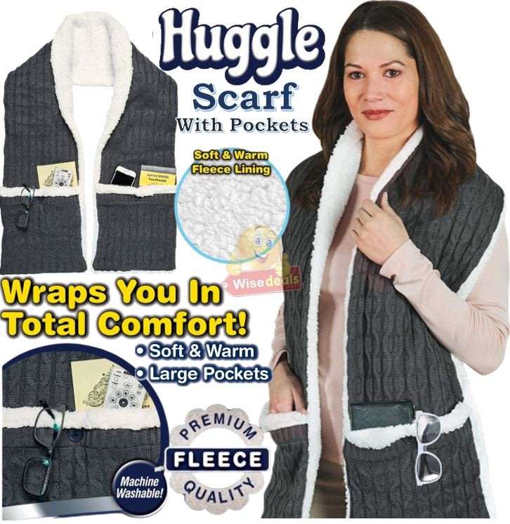 Super Soft, Ultra-Plus Scarf with Pockets, Stay Warm and Keep Your Belongings Safe - Mothersday