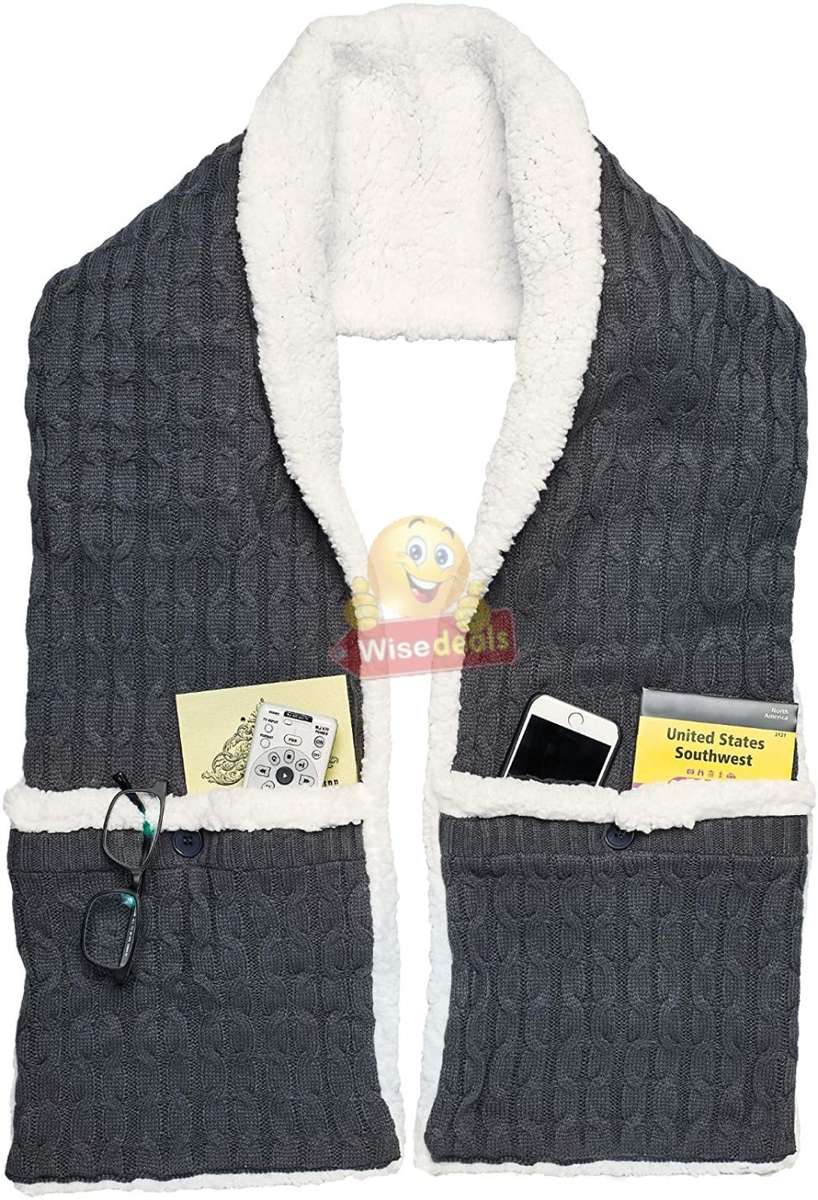Super Soft, Ultra-Plus Scarf with Pockets, Stay Warm and Keep Your Belongings Safe - Mothersday