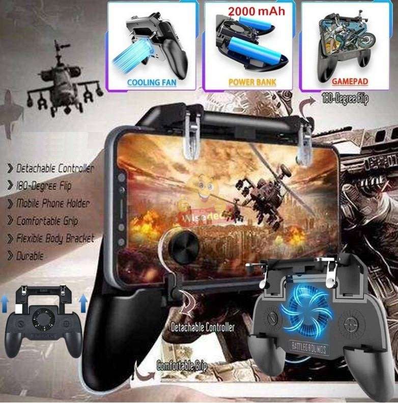 4-IN1 Mobile Game Controller, Works as Gamepad, Gaming Trigger, Phone Charging and Cooling Fan