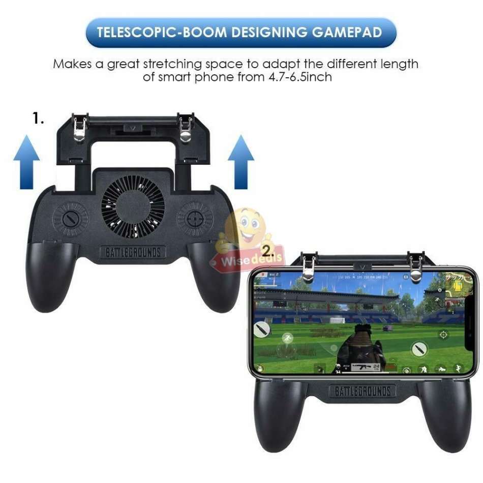4-IN1 Mobile Game Controller, Works as Gamepad, Gaming Trigger, Phone Charging and Cooling Fan