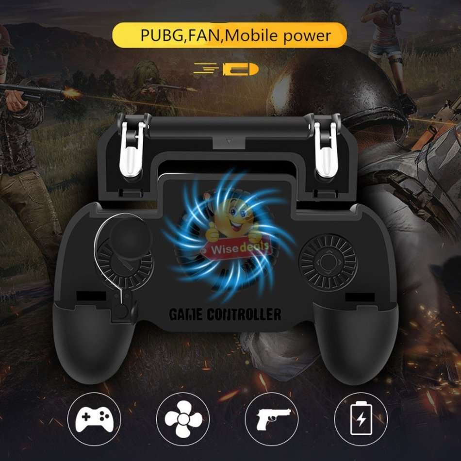 4-IN1 Mobile Game Controller, Works as Gamepad, Gaming Trigger, Phone Charging and Cooling Fan