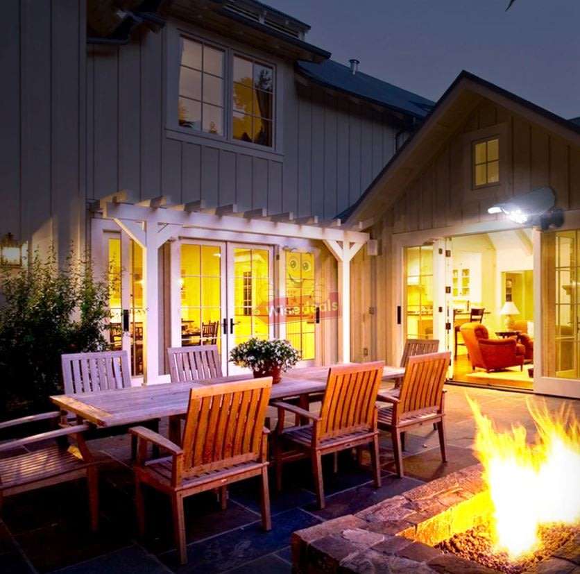 Solar Security Motion Sensor Flood Light with Remote Control, 3 Setting Modes, Waterproof etc.