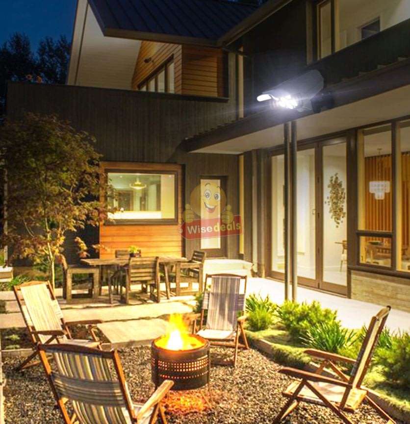 Solar Security Motion Sensor Flood Light with Remote Control, 3 Setting Modes, Waterproof etc.