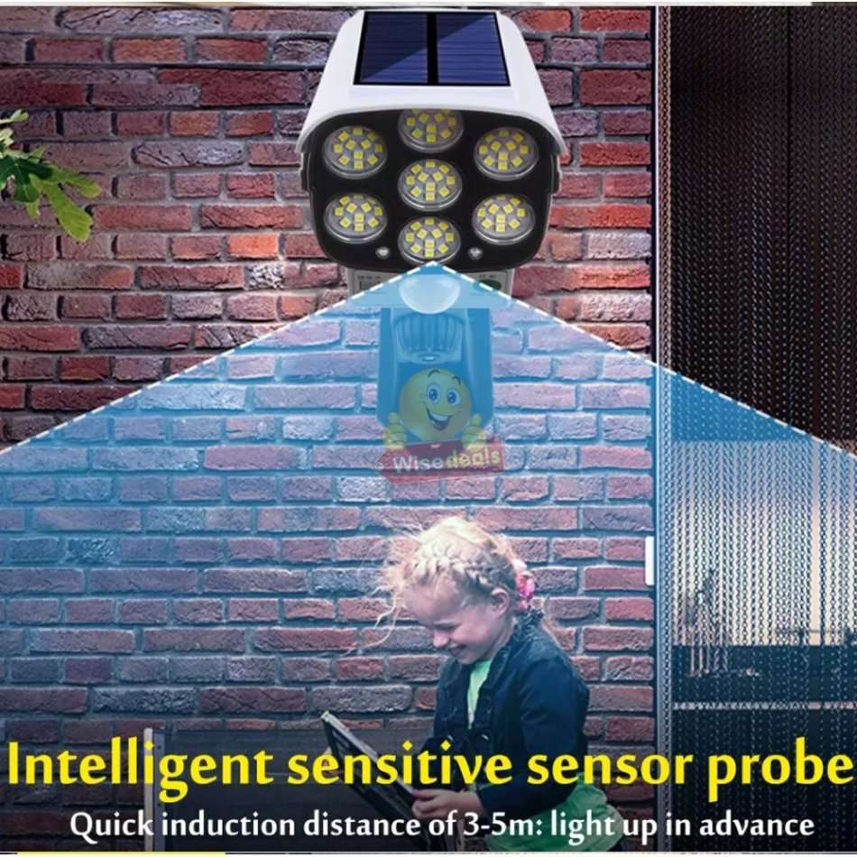 Solar Security Motion Sensor Flood Light with Remote Control, 3 Setting Modes, Waterproof etc.