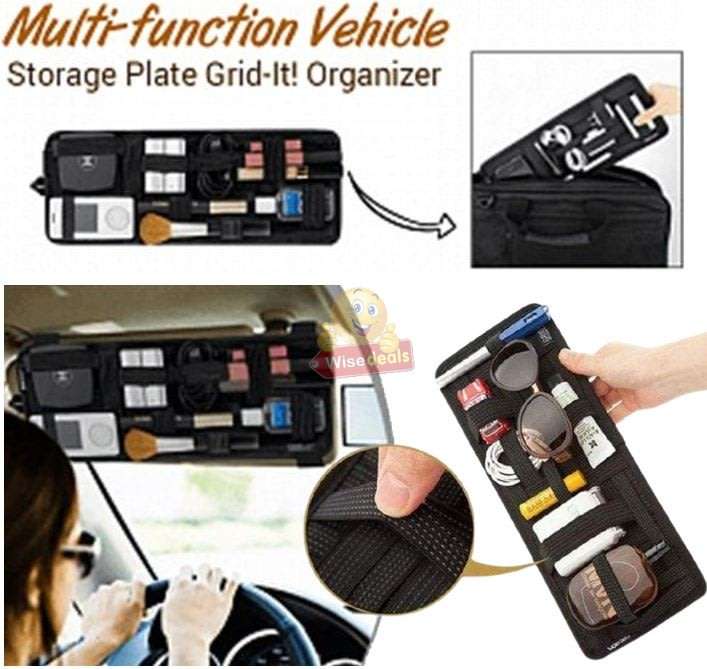 Vehicle Sun Visor Storage Organizer Plate  Keep all your belongings firmly in one place!