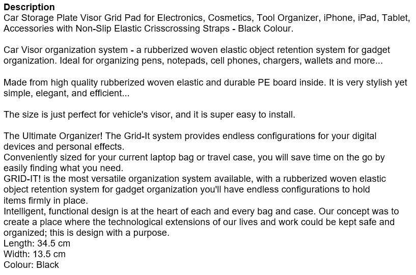 Vehicle Sun Visor Storage Organizer Plate  Keep all your belongings firmly in one place!