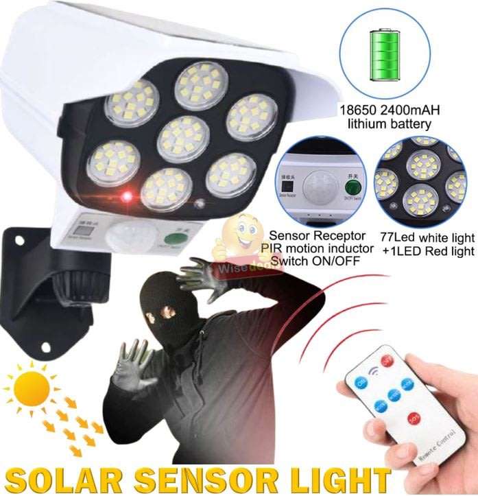 Solar Security Motion Sensor Flood Light with 3 Setting Modes, 2400mAh Battery, Waterproof etc.