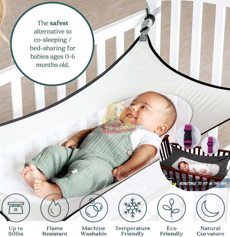 Baby Hammock - Reduce risk factors associated with SIDS, Environmental and breathable material