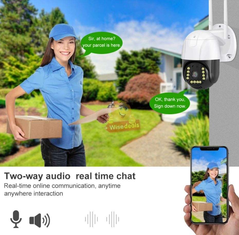 5MP, Waterproof Outdoor 4K WIFI Intelligent IP Camera, Motion Detector, Two-way Communication etc.