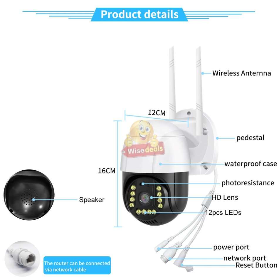5MP, Waterproof Outdoor 4K WIFI Intelligent IP Camera, Motion Detector, Two-way Communication etc.