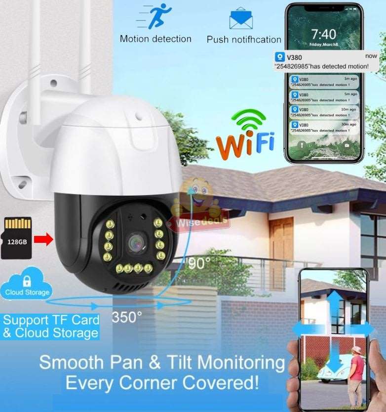 Waterproof Outdoor 4K WIFI Intelligent IP Camera, Motion Detector, Two-way Communication etc.