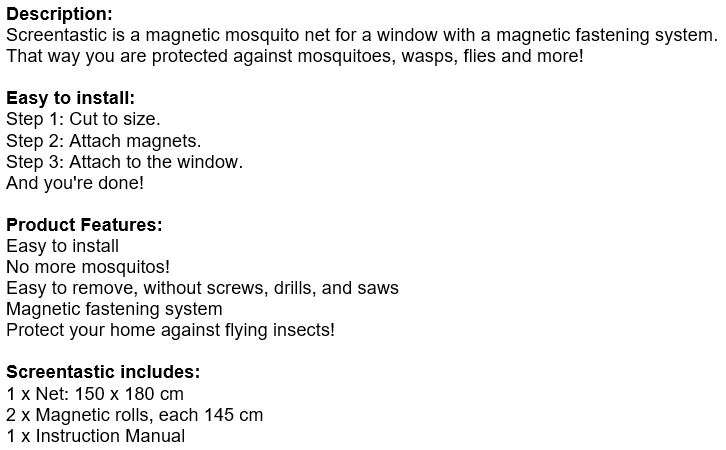 DIY Magnetic Mosquito and Insect Screening Net Kit 150 x 180cm, Easy to Install and to Remove