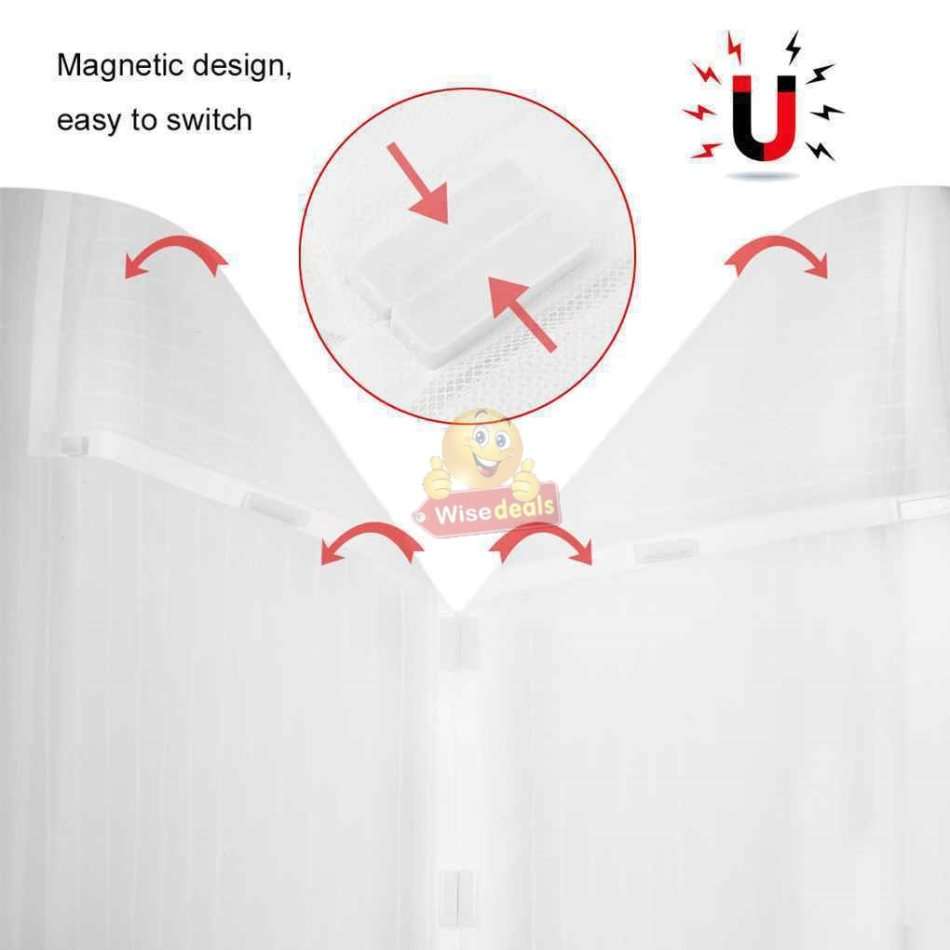 DIY Magnetic Mosquito and Insect Screening Net Kit 150 x 180cm, Easy to Install and to Remove