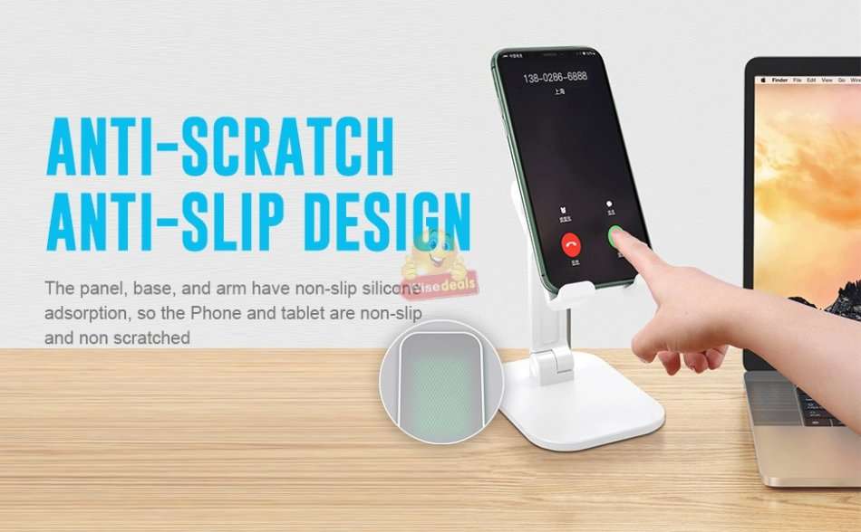 Widely Compatible phone holder, Stable Base, Fully Protective Anti-Slip Silicone Pad, Foldable etc