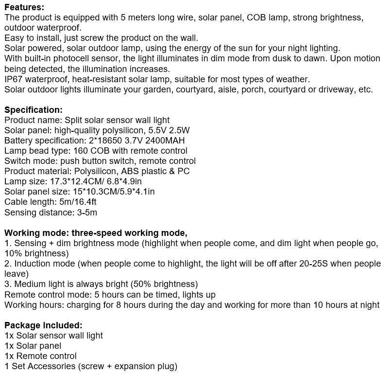 COB LED Multi functional SOLAR Energy Flood Light Kit with Remote Control & 3 Modes