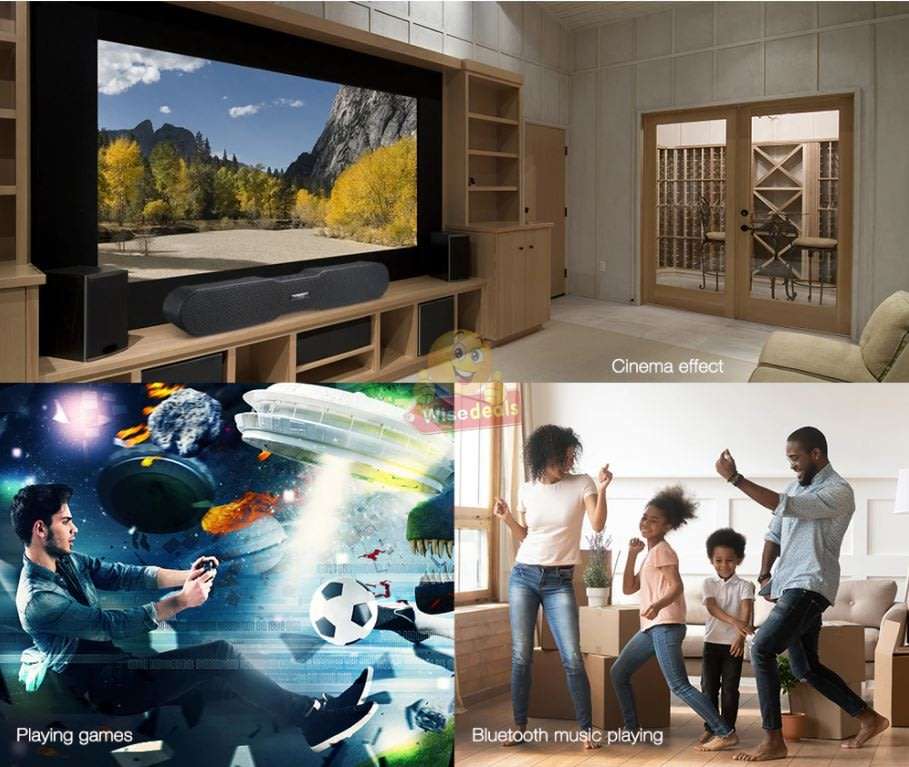 Wireless Bluetooth Sound bar with FM Radio, Support SD Card, USB, AUX, Superb Sound