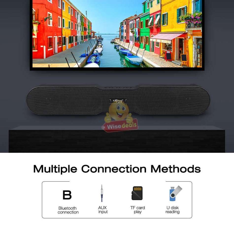 Wireless Bluetooth Sound bar with FM Radio, Support SD Card, USB, AUX, Superb Sound