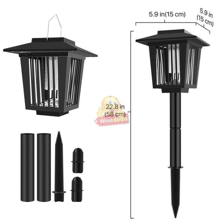 Solar UV & White LED Garden Light in one, just switch the button. Say Goodbye to Annoying bugs
