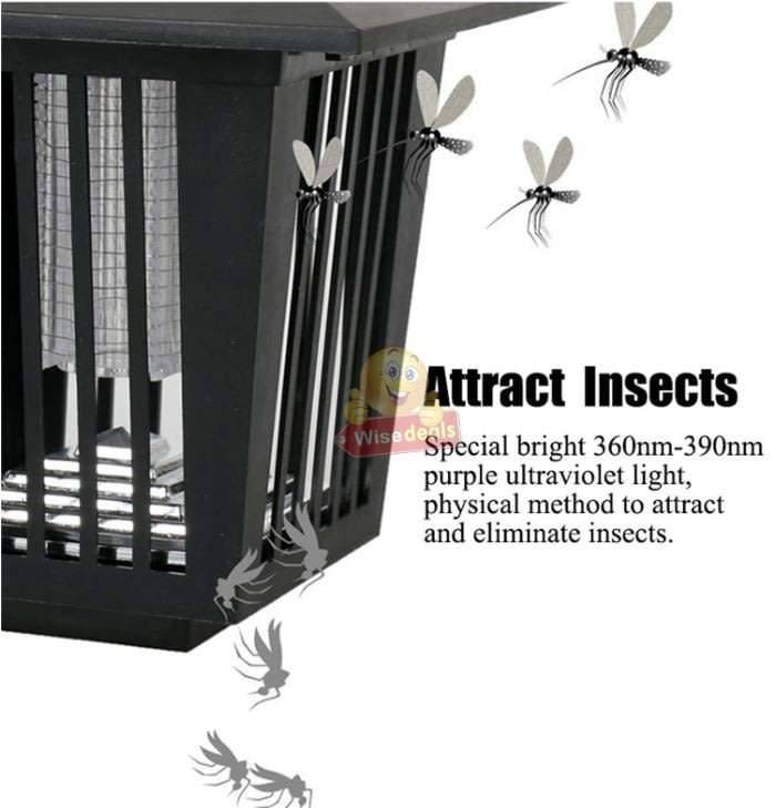 Solar UV & White LED Garden Light in one, just switch the button. Say Goodbye to Annoying bugs