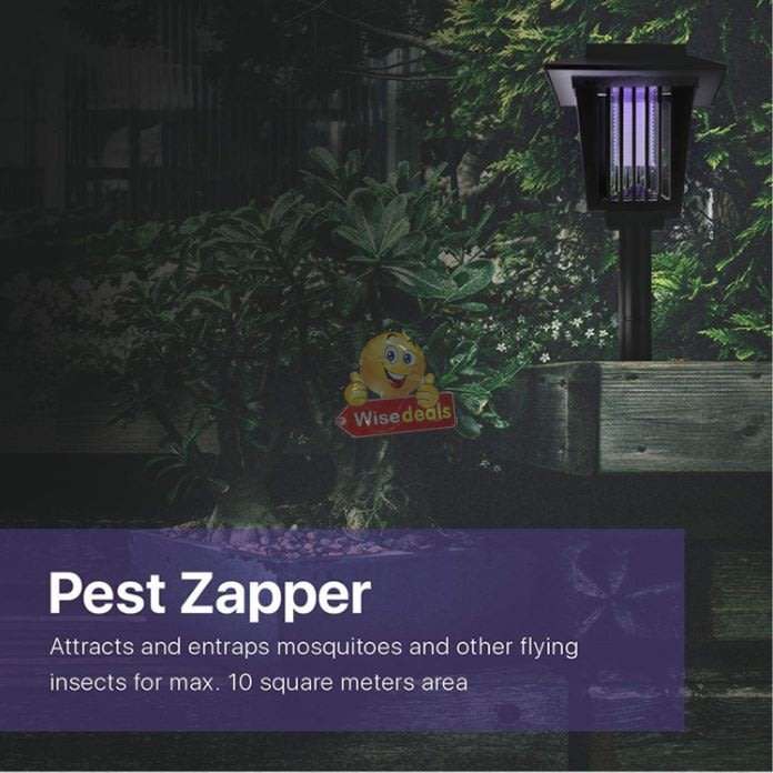 Solar UV & White LED Garden Light in one, just switch the button. Say Goodbye to Annoying bugs